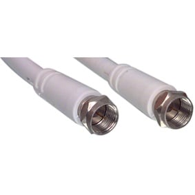 Коаксиален кабел с F-конектори (м) 20м, бял CABLE-527/20